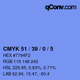 Color code: CMYK 51 / 39 / 0 / 5 | qconv.com