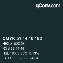 Código de color: CMYK 51 / 4 / 0 / 82 | qconv.com
