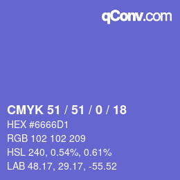 Color code: CMYK 51 / 51 / 0 / 18 | qconv.com