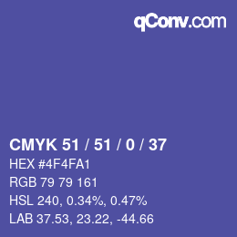 Color code: CMYK 51 / 51 / 0 / 37 | qconv.com