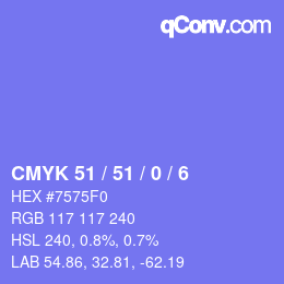 Farbcode: CMYK 51 / 51 / 0 / 6 | qconv.com