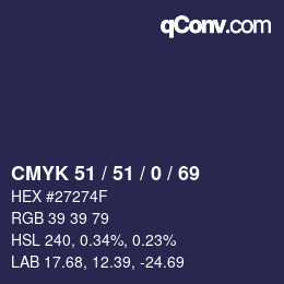 Color code: CMYK 51 / 51 / 0 / 69 | qconv.com