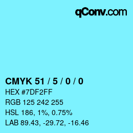 Color code: CMYK 51 / 5 / 0 / 0 | qconv.com