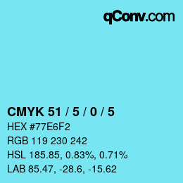 Color code: CMYK 51 / 5 / 0 / 5 | qconv.com
