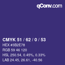 Color code: CMYK 51 / 62 / 0 / 53 | qconv.com