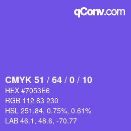 Color code: CMYK 51 / 64 / 0 / 10 | qconv.com