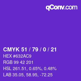 Farbcode: CMYK 51 / 79 / 0 / 21 | qconv.com