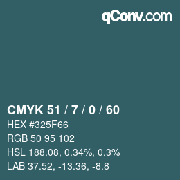 Farbcode: CMYK 51 / 7 / 0 / 60 | qconv.com