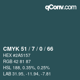 颜色代码: CMYK 51 / 7 / 0 / 66 | qconv.com