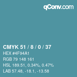 Color code: CMYK 51 / 8 / 0 / 37 | qconv.com