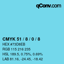 Color code: CMYK 51 / 8 / 0 / 8 | qconv.com