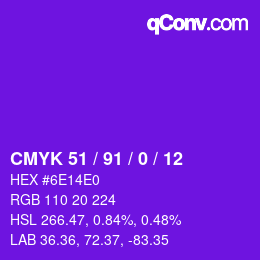 Farbcode: CMYK 51 / 91 / 0 / 12 | qconv.com