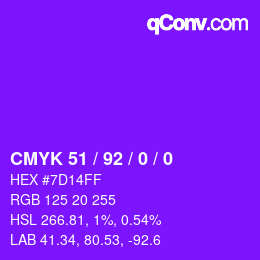 Color code: CMYK 51 / 92 / 0 / 0 | qconv.com