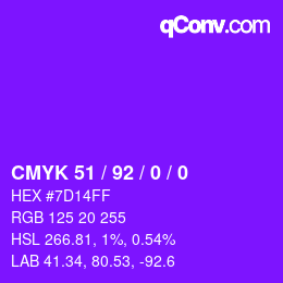 Color code: CMYK 51 / 92 / 0 / 0 | qconv.com