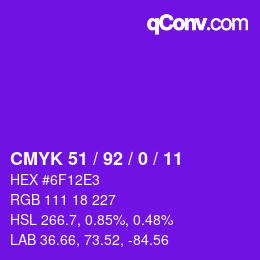 カラーコード: CMYK 51 / 92 / 0 / 11 | qconv.com