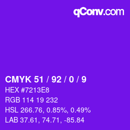 カラーコード: CMYK 51 / 92 / 0 / 9 | qconv.com