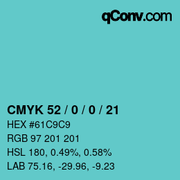 Color code: CMYK 52 / 0 / 0 / 21 | qconv.com
