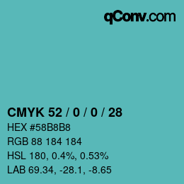 Farbcode: CMYK 52 / 0 / 0 / 28 | qconv.com
