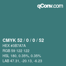 Color code: CMYK 52 / 0 / 0 / 52 | qconv.com