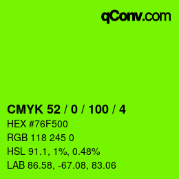 颜色代码: CMYK 52 / 0 / 100 / 4 | qconv.com