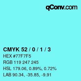 Farbcode: CMYK 52 / 0 / 1 / 3 | qconv.com