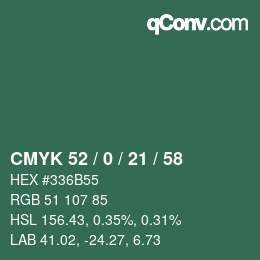 Color code: CMYK 52 / 0 / 21 / 58 | qconv.com