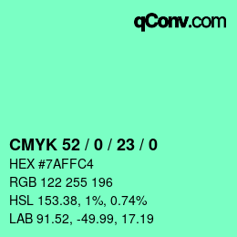 Color code: CMYK 52 / 0 / 23 / 0 | qconv.com