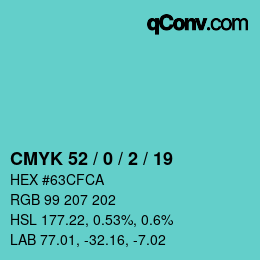 Código de color: CMYK 52 / 0 / 2 / 19 | qconv.com