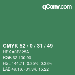 颜色代码: CMYK 52 / 0 / 31 / 49 | qconv.com