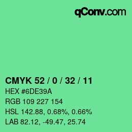 Color code: CMYK 52 / 0 / 32 / 11 | qconv.com