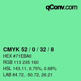 Color code: CMYK 52 / 0 / 32 / 8 | qconv.com