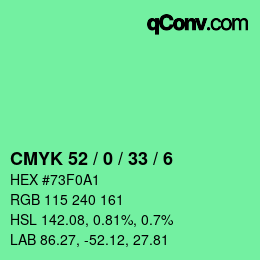 Color code: CMYK 52 / 0 / 33 / 6 | qconv.com