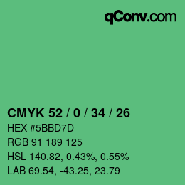 Color code: CMYK 52 / 0 / 34 / 26 | qconv.com