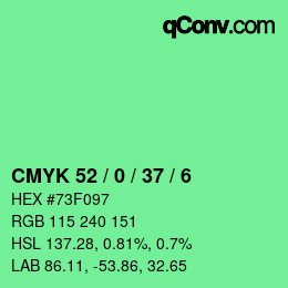 Color code: CMYK 52 / 0 / 37 / 6 | qconv.com