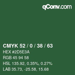 Color code: CMYK 52 / 0 / 38 / 63 | qconv.com