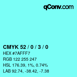 Color code: CMYK 52 / 0 / 3 / 0 | qconv.com