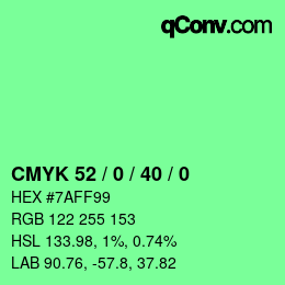 Código de color: CMYK 52 / 0 / 40 / 0 | qconv.com