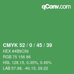 Color code: CMYK 52 / 0 / 45 / 39 | qconv.com