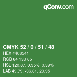 Color code: CMYK 52 / 0 / 51 / 48 | qconv.com