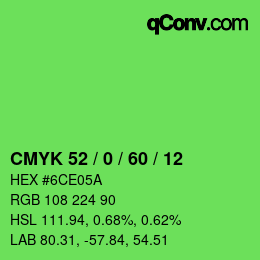 カラーコード: CMYK 52 / 0 / 60 / 12 | qconv.com