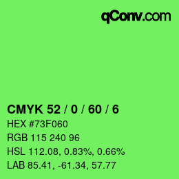 カラーコード: CMYK 52 / 0 / 60 / 6 | qconv.com