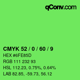 カラーコード: CMYK 52 / 0 / 60 / 9 | qconv.com