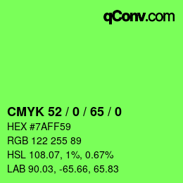 Color code: CMYK 52 / 0 / 65 / 0 | qconv.com