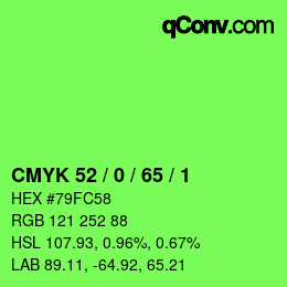 Color code: CMYK 52 / 0 / 65 / 1 | qconv.com