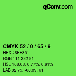 Color code: CMYK 52 / 0 / 65 / 9 | qconv.com