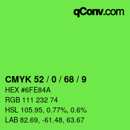 Color code: CMYK 52 / 0 / 68 / 9 | qconv.com