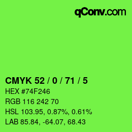 Color code: CMYK 52 / 0 / 71 / 5 | qconv.com