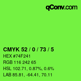 カラーコード: CMYK 52 / 0 / 73 / 5 | qconv.com