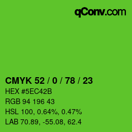 颜色代码: CMYK 52 / 0 / 78 / 23 | qconv.com