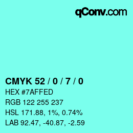 Color code: CMYK 52 / 0 / 7 / 0 | qconv.com